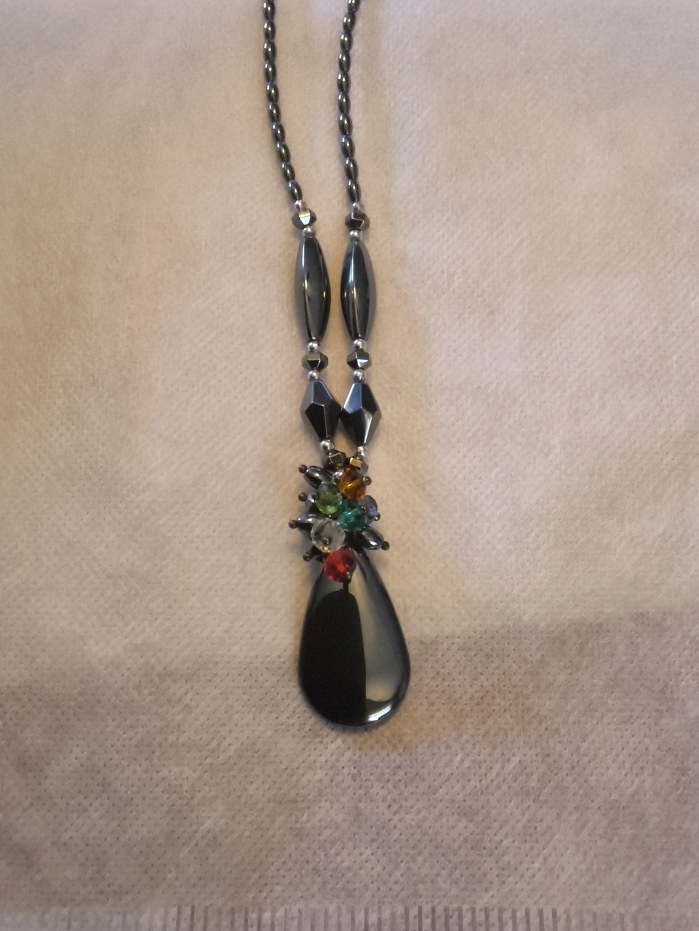 Beautiful Beaded Hematite Necklace - Picture 2 of 4